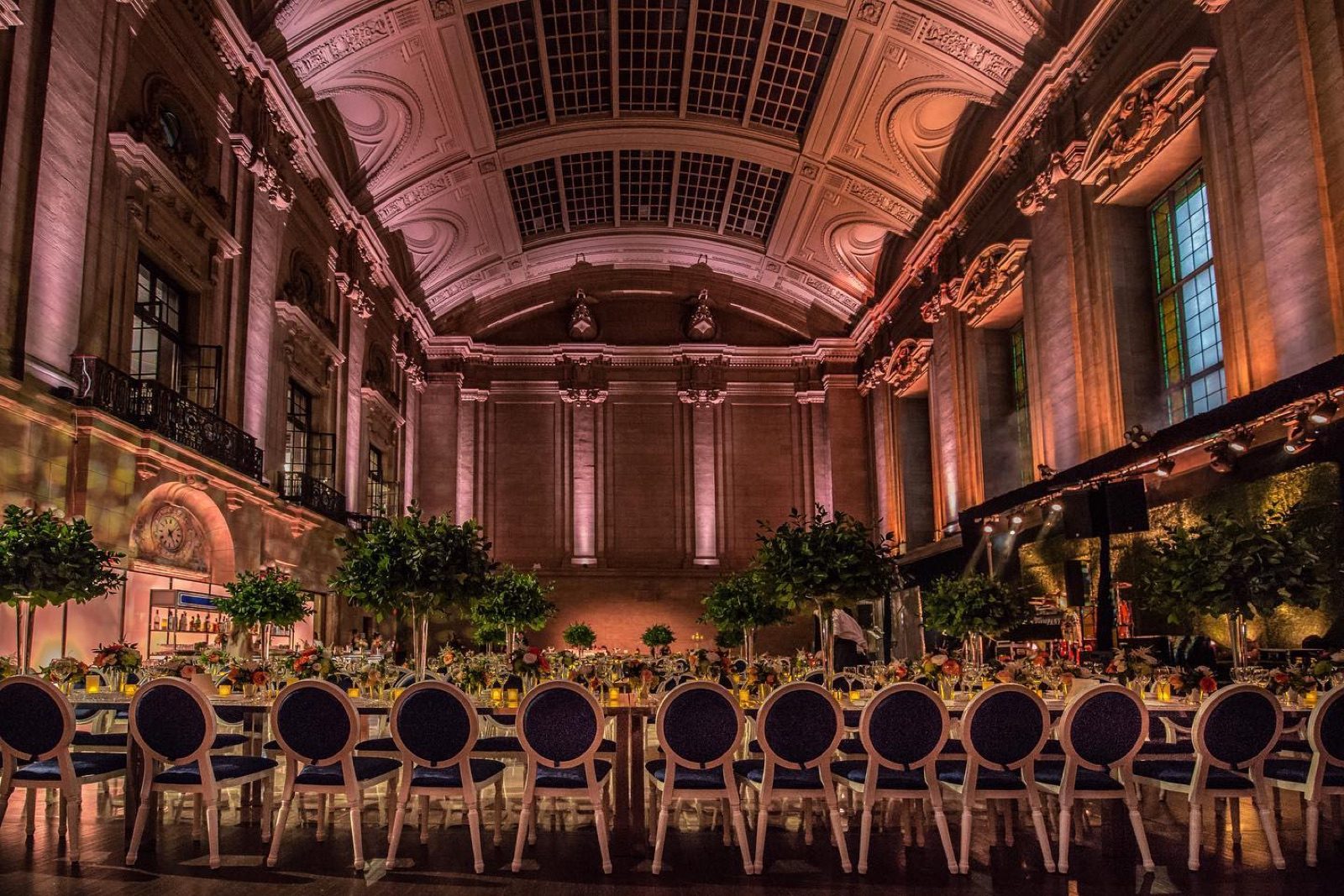 Historic hall set for dinner