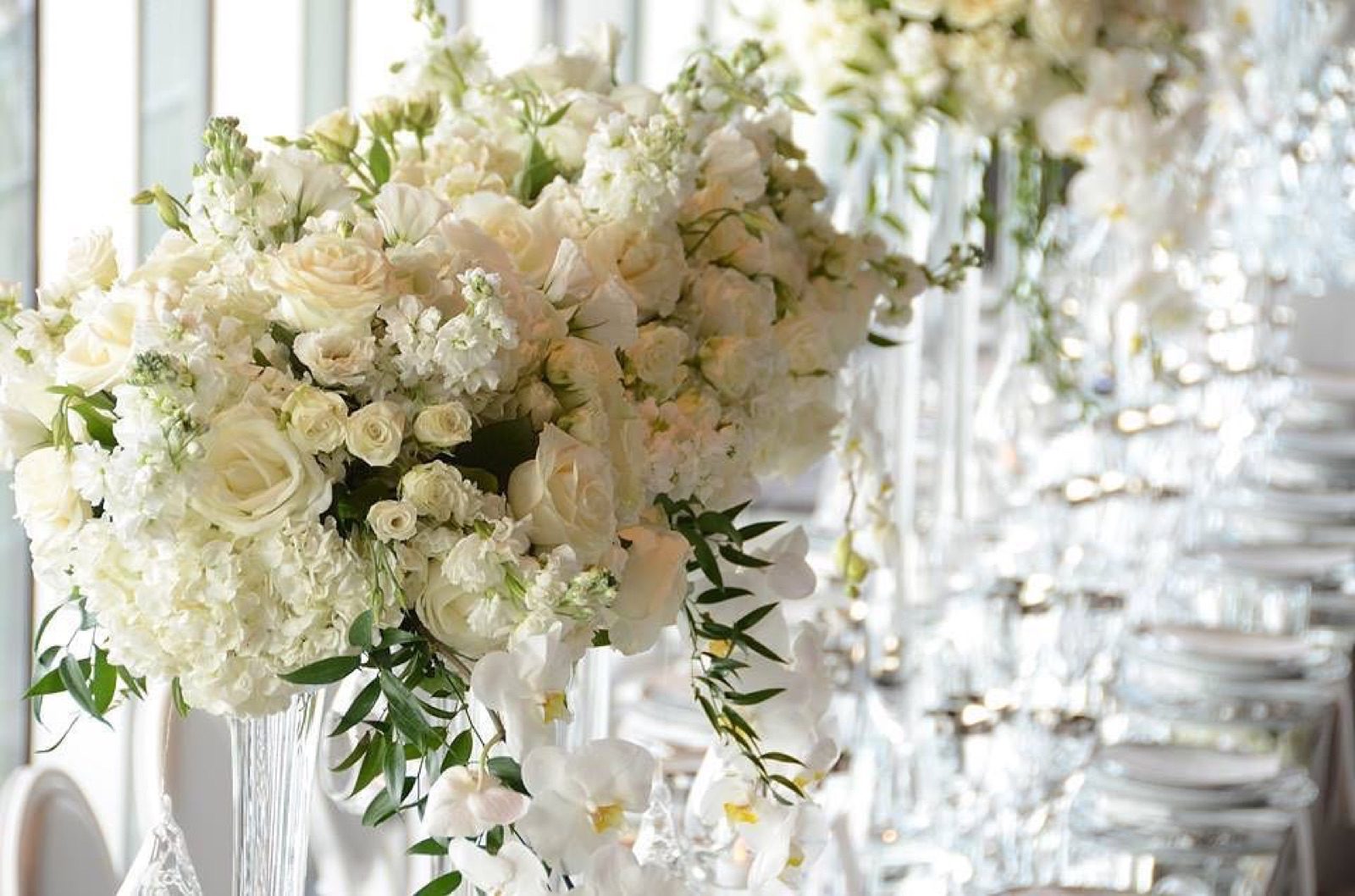 White floral arrangement in soft light