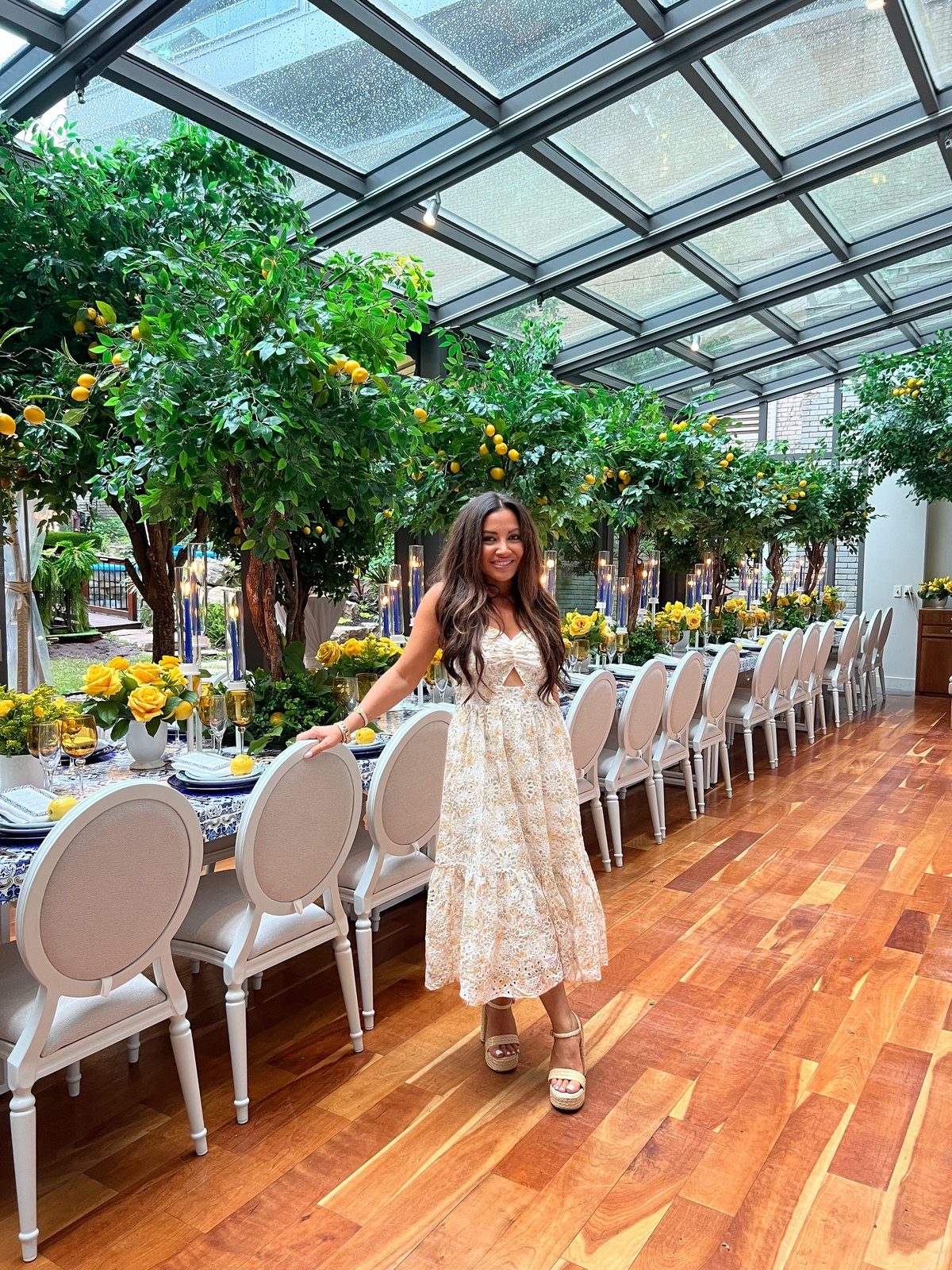 Maddy K in the glass conservatory at The Ritz-Carlton Montréal