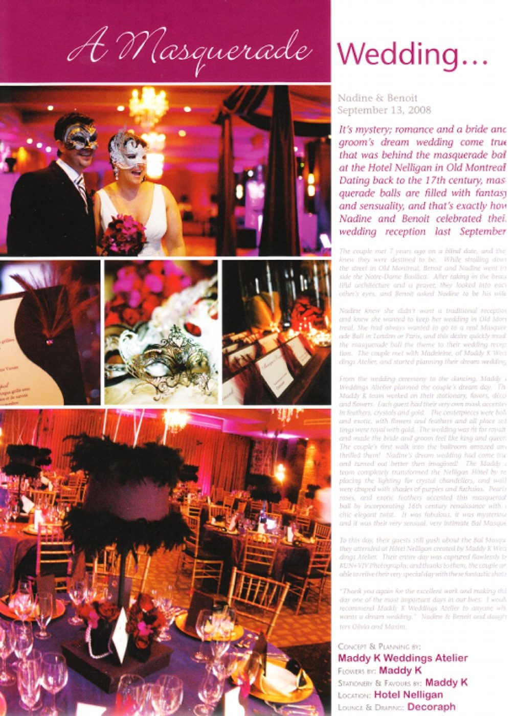A Masquerade Wedding feature